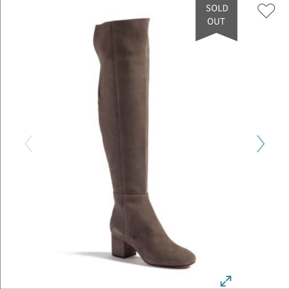 Halogen Dark Grey Suede Over The Knee Boots